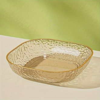 8db arany szegélyes műanyag tálca VQ261029-A