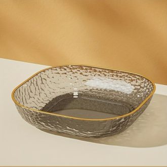 8db arany szegélyes műanyag tálca VQ261029-Sz