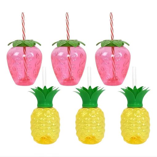 Ananász-Eper Hawaii Parti Pohár Készlet – 6 darabos – WF1356143