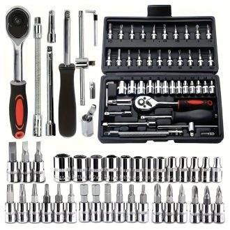   46 darabos autójavító szerszámkészlet – Fekete tárolódoboz XD21172