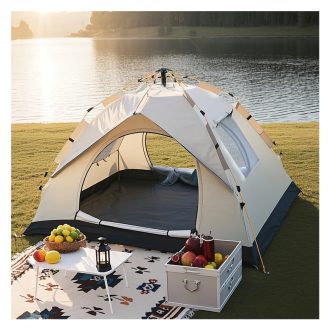 4 fős Sátor 2 ajtó 2 ablak Stabil és UV álló YF1526439