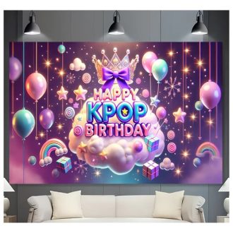   K-pop Születésnapi Háttér Dekoráció 210x150cm YH13121869