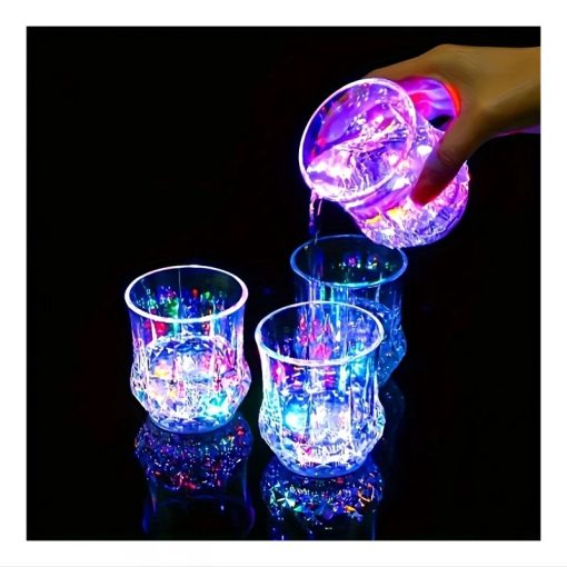 LED-es világító pohár szett – 6 db 200 ml többszínű fény YL1840711