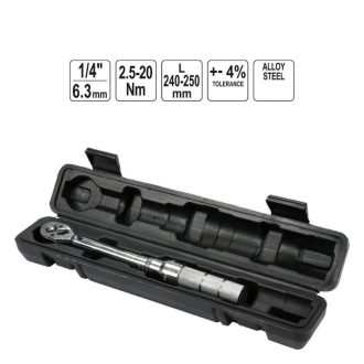 Nyomatékkulcs 1/4" – 2,5–20 Nm YT-07511