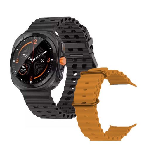 A25 Ultra Okosóra fekete dial - narancssárga,fekete szilikon szíjjal holm0636