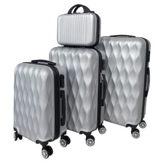 Prémium 4 részes ezüst színű bőröndszett holm0743