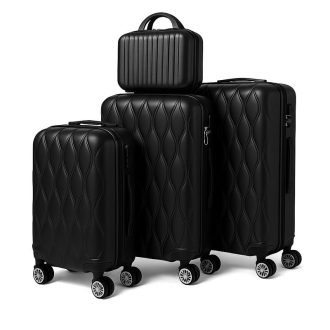 Prémium 4 részes fekete színű bőröndszett holm0744