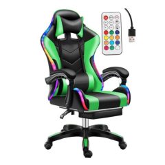 Likeregal 920 LED gamer szék lábtartóval zöld holm6910