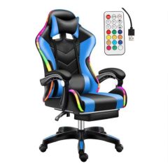 Likeregal 920 LED gamer szék lábtartóval kék holm6911