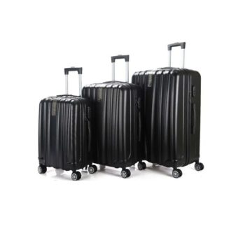 ROYALTY LINE 3 RÉSZES KEMÉNYFALÚ BŐRÖND SZETT FEKETE